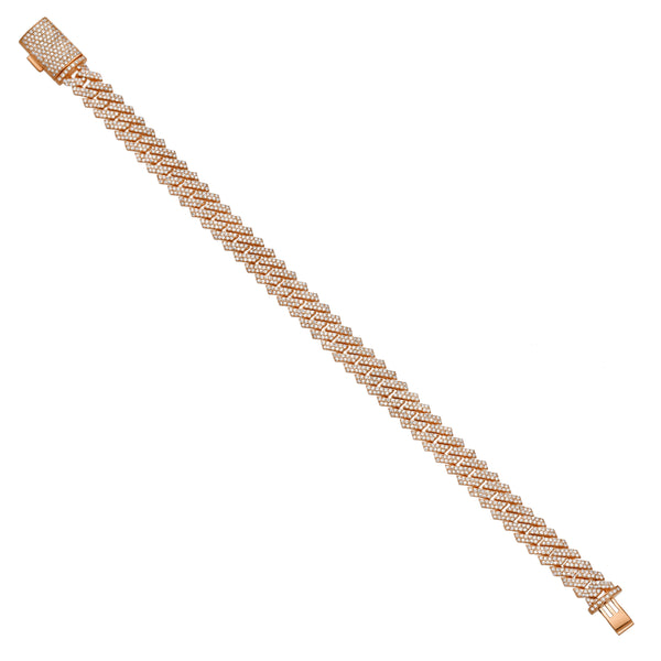 LuvMyJewelry Diamond Link Cuban Bracelet Natural Diamonds (5.35 Cttw) In 10k Rose Gold