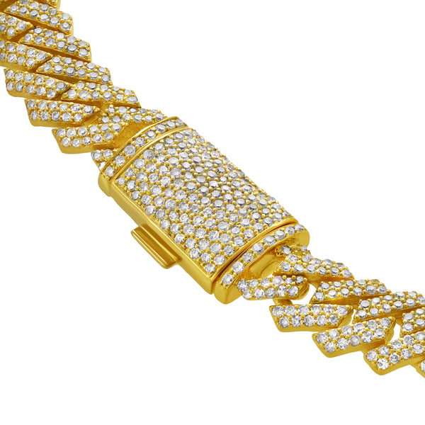 LuvMyJewelry Diamond Link Cuban Bracelet Natural Diamonds (5.35 Cttw) In 10k Yellow Gold