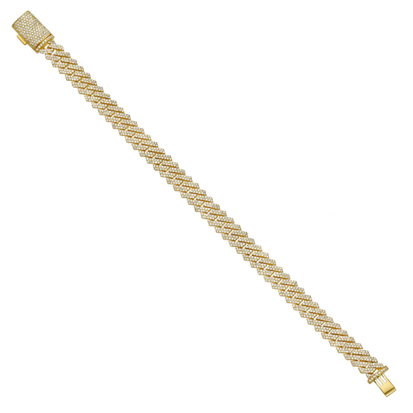 LuvMyJewelry Diamond Link Cuban Bracelet Natural Diamonds (5.35 Cttw) In 10k Yellow Gold