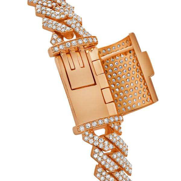 LuvMyJewelry Diamond Link Cuban Bracelet Natural Diamonds (5.60 Cttw) In 10k Rose Gold