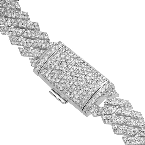 LuvMyJewelry Diamond Link Cuban Bracelet Natural Diamonds (5.60 Cttw) In 10k White Gold