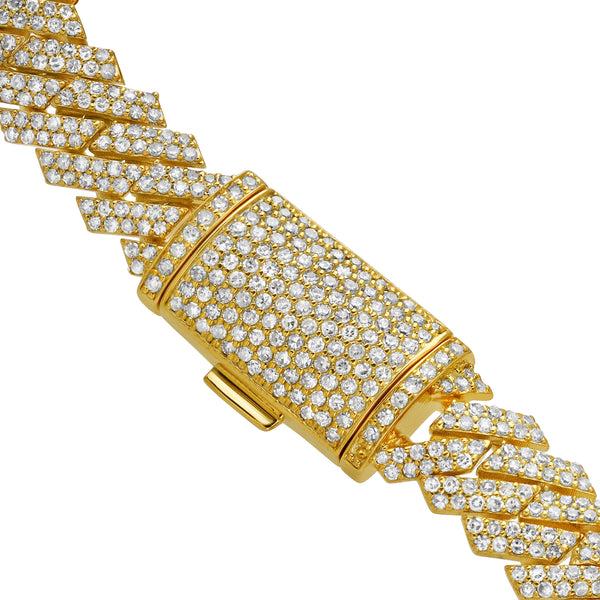 LuvMyJewelry Diamond Link Cuban Bracelet Natural Diamonds (5.60 Cttw) In 10k Yellow Gold
