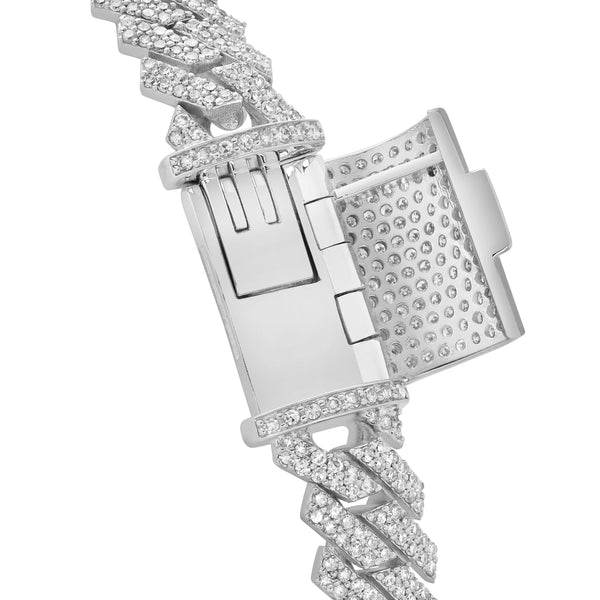 LuvMyJewelry Diamond Link Cuban Bracelet Natural Diamonds (6.30 Cttw) In 10k White Gold