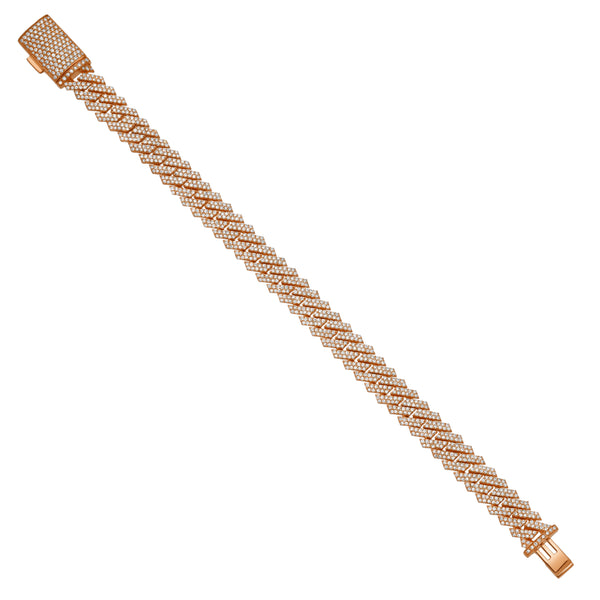 LuvMyJewelry Diamond Link Cuban Bracelet Natural Diamonds (6.30 Cttw) In 10k Rose Gold