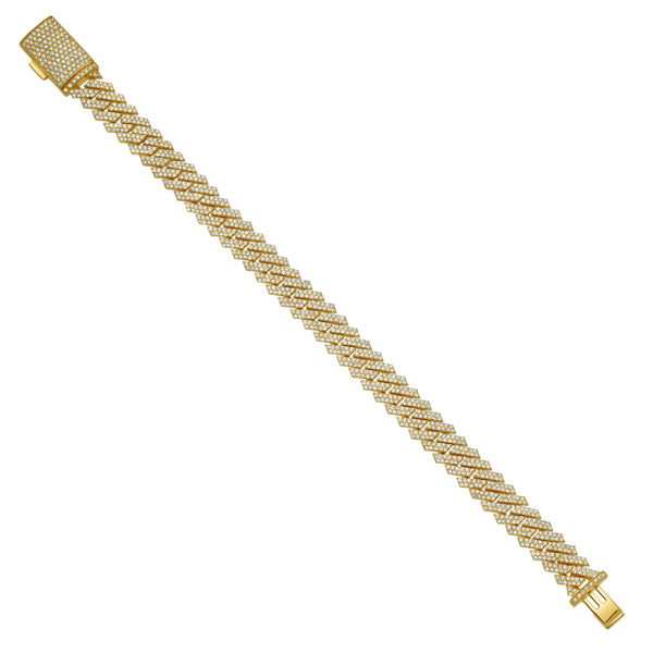 LuvMyJewelry Diamond Link Cuban Bracelet Natural Diamonds (6.30 Cttw) In 10k Yellow Gold
