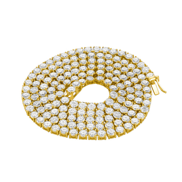 LuvMyJewelry Dimi 10K Yellow Gold Lab Grown Diamond Tennis Chain - 3.4mm
