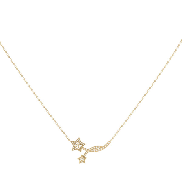 LuvMyJewelry Divergent Stars Diamond Necklace In 14K Yellow Gold