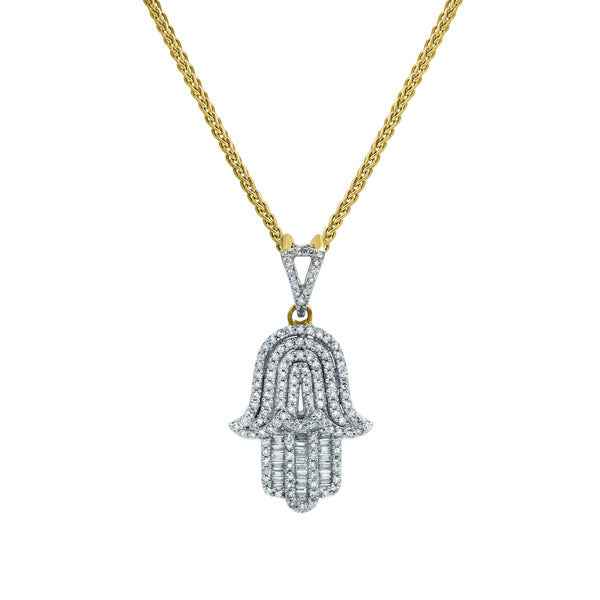 LuvMyJewelry Divine Hamsa Charm Diamond 0.96 (ct. wt.) 14K Yellow Gold Pendant