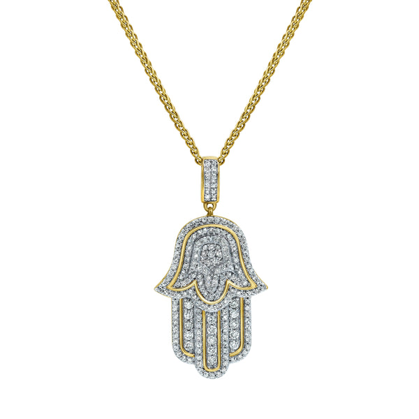 LuvMyJewelry Divine Hamsa Diamond 0.98 (ct. wt.) 14K Yellow Gold Pendant