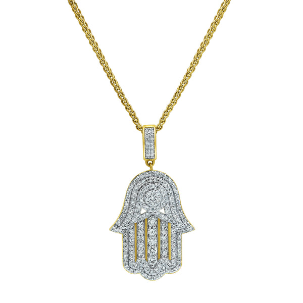 LuvMyJewelry Divine Hamsa Palm Diamond 1.02 (ct. wt.) 14K Yellow Gold Pendant