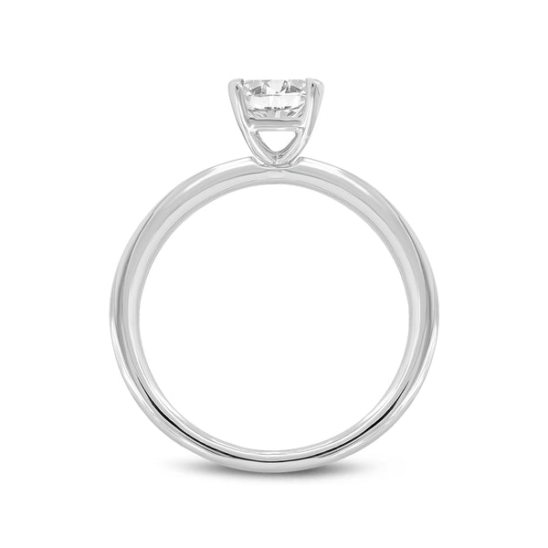 LuvMyJewelry Dora 14K White Gold Radiant Cut Lab Grown Solitaire Diamond Ring - 1.5 Ct