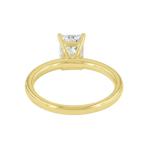 LuvMyJewelry Dora 14K Yellow Gold Radiant Cut Lab Grown Solitaire Diamond Ring - 1.5 Ct