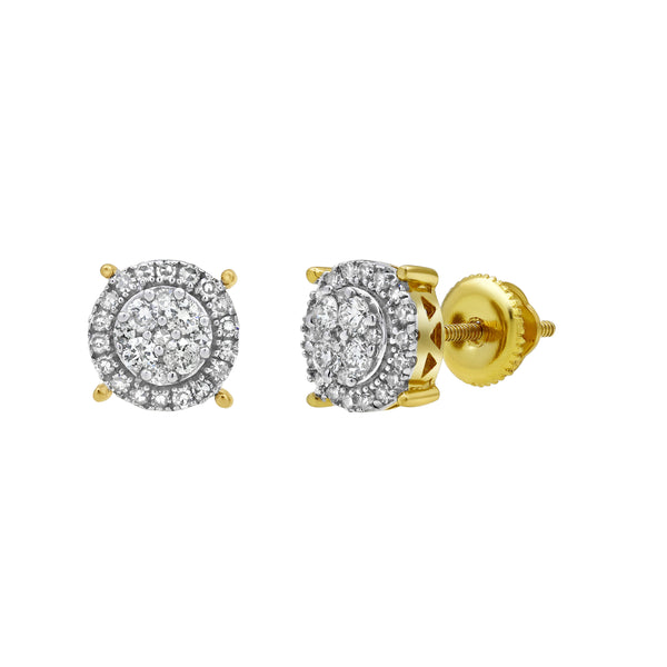 LuvMyJewelry Dreamcatcher Deluxe Diamond 0.33 ct. tw. 14K Yellow Gold Earrings