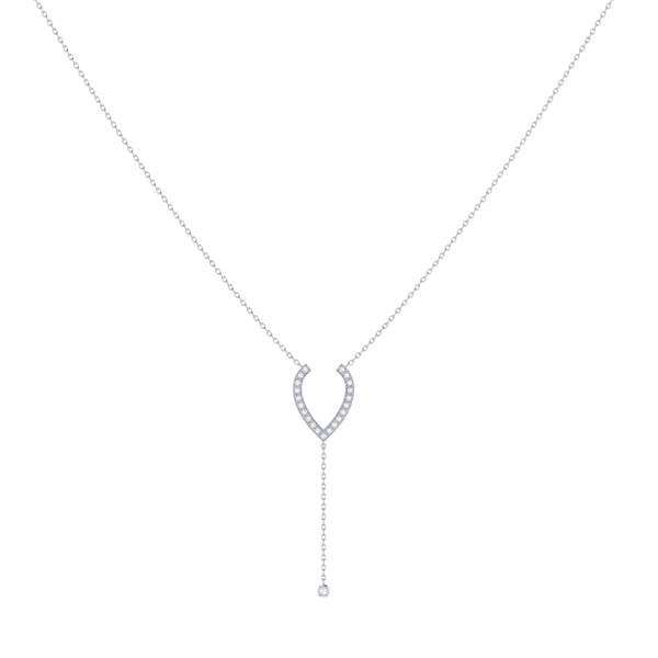 LuvMyJewelry Drizzle Drip Teardrop Bolo Adjustable Diamond Lariat Necklace In Sterling Silver