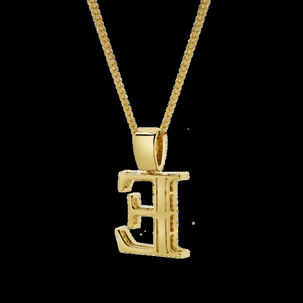 LuvMyJewelry E Initial Diamond Pendant 10K Yellow Gold - 0.6 Carats