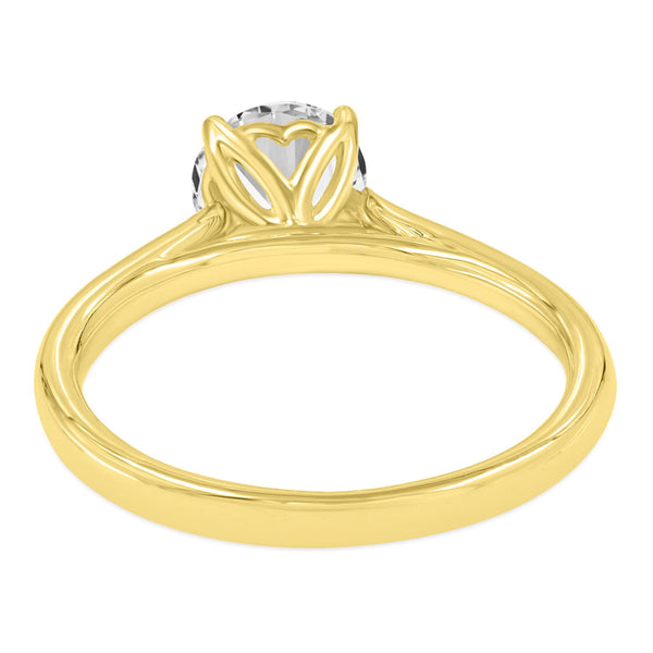 LuvMyJewelry Elise 14K Yellow Gold Round Cut Lab Grown Round Diamond Solitaire Engagement Ring - 2.1 Ct