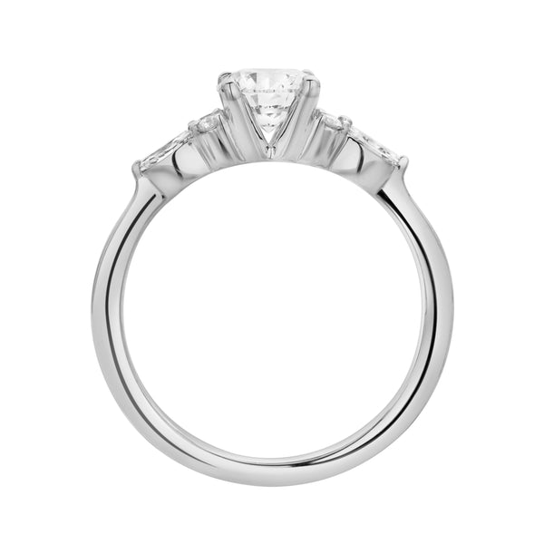 LuvMyJewelry Elora 14K White Gold Round & Marquise Cut Lab Grown Diamond Engagement Ring - 1 Ct