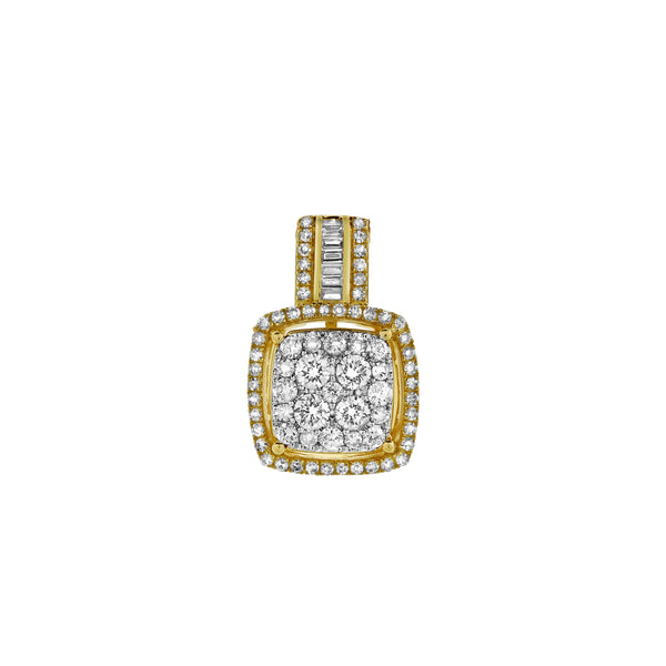 LuvMyJewelry Elysian Square Diamond Pendant In 10K Yellow Gold