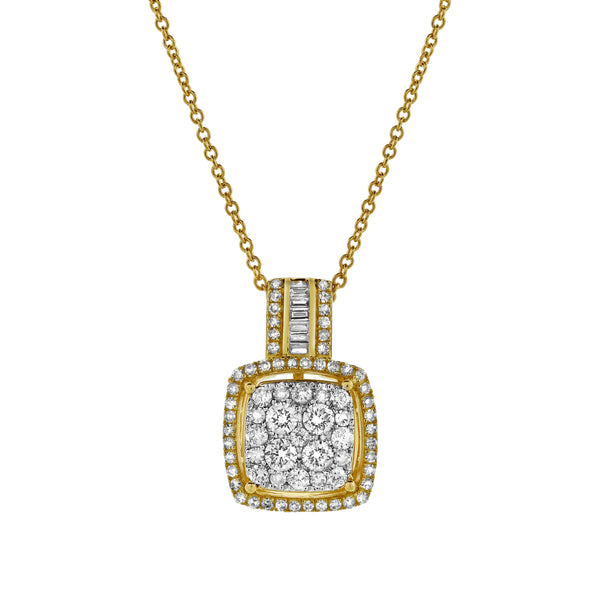 LuvMyJewelry Elysian Square Diamond Pendant in 10K Yellow Gold