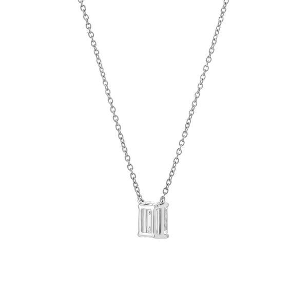 LuvMyJewelry Emerald Elegance 14K White Gold Lab Grown Diamond Necklace - 1.05 Ct