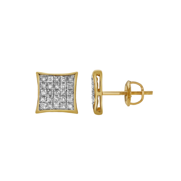 LuvMyJewelry Encantador 10K Yellow Gold Diamond Unisex Earrings - 0.12 Cts
