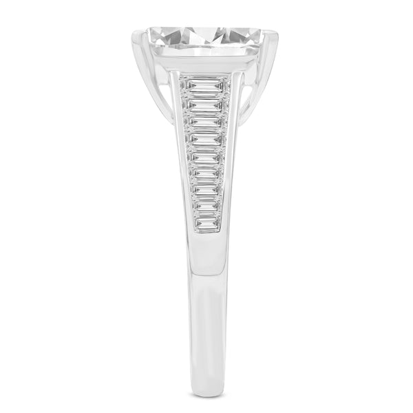 LuvMyJewelry Eris 14K White Gold Emerald Lab Grown Diamond Engagement Ring - 3.2 Ct