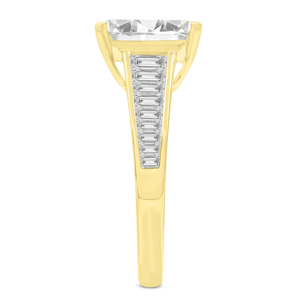 LuvMyJewelry Eris 14K Yellow Gold Emerald Lab Grown Diamond Engagement Ring - 3.22 Ct