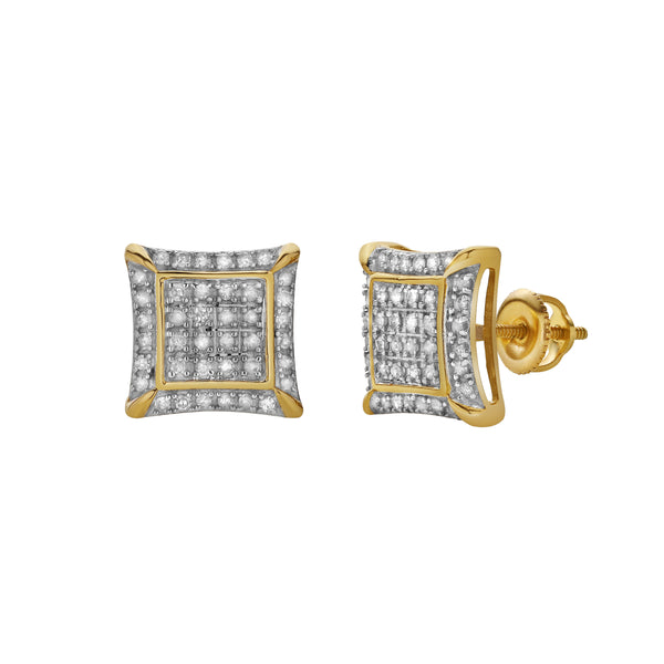 LuvMyJewelry Esperanca 10K Yellow Gold Diamond Unisex Earrings - 0.24 Cts