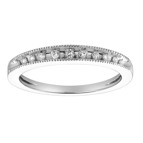 LuvMyJewelry Eternity 14K White Gold Round Diamond Studded Stackable Band Ring - 0.11cts