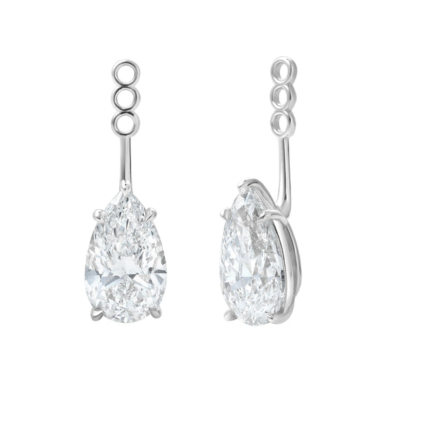 LuvMyJewelry Evelyn 14K White Gold Pear Lab Grown Diamond Earring Jackets – 10 Cts