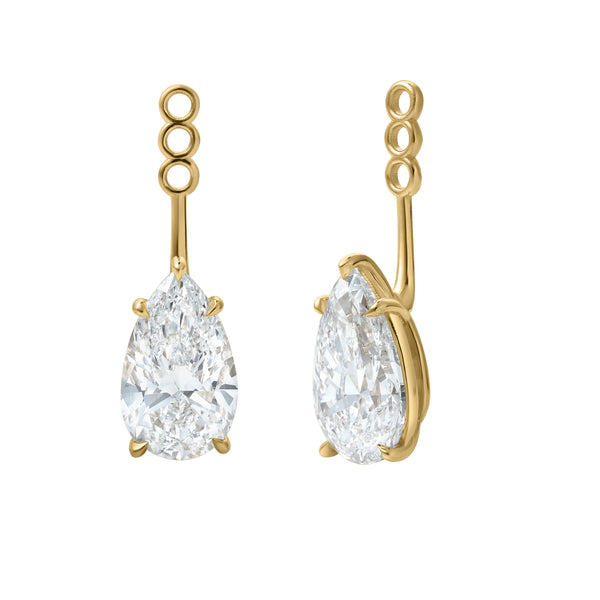 LuvMyJewelry Evelyn 14K Yellow Gold Pear Lab Grown Diamond Earring Jackets – 10 Cts
