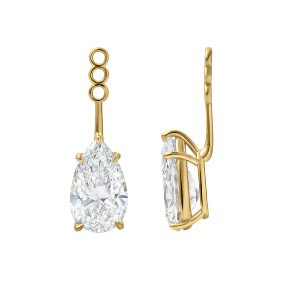 LuvMyJewelry Evelyn 14K Yellow Gold Pear Lab Grown Diamond Earring Jackets – 10 cts