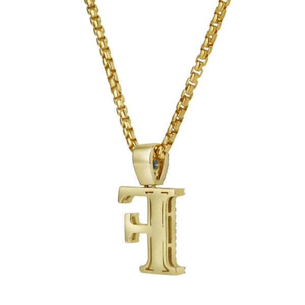 LuvMyJewelry F Initial Diamond Pendant 10K Yellow Gold - 0.71 Carats