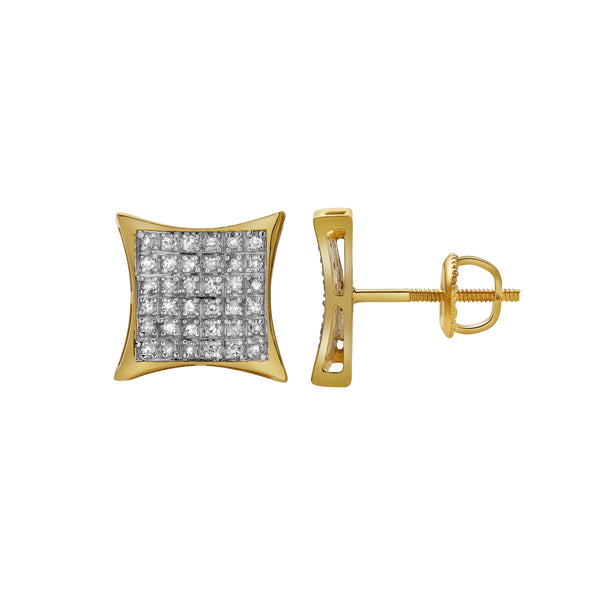 LuvMyJewelry Felizardo 10K Yellow Gold Diamond Unisex Earrings - 0.35 Cts