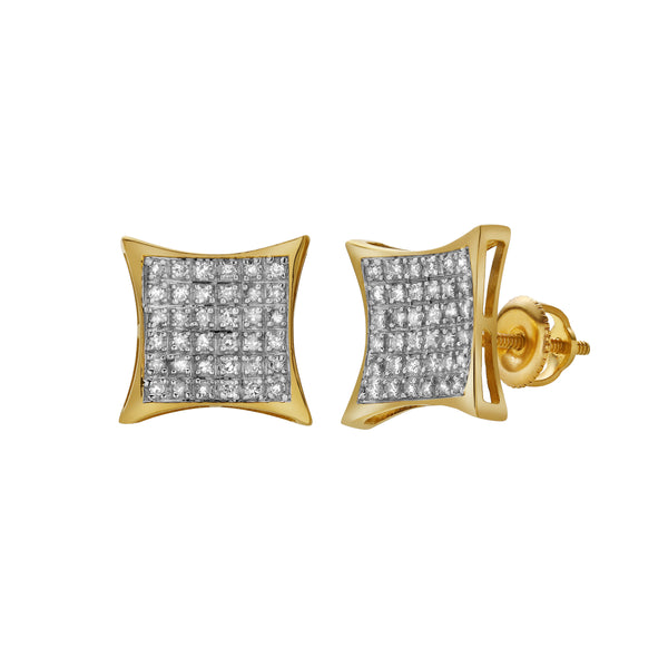 LuvMyJewelry Felizardo 10K Yellow Gold Diamond Unisex Earrings - 0.35 Cts