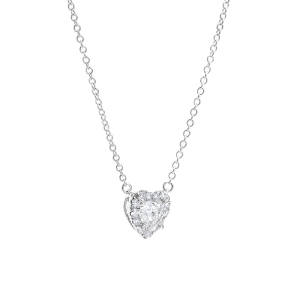 LuvMyJewelry Fiona 14K White Gold Lab Grown Diamond Heart Necklace – 0.75 Ct