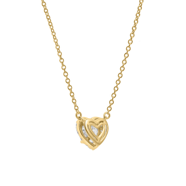 LuvMyJewelry Fiona 14K Yellow Gold Lab Grown Diamond Heart Necklace – 0.75 Ct