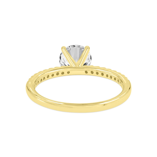 LuvMyJewelry Fleur 14K Yellow Gold Round Cut Lab Grown Round Diamond Engagement Ring - 1.22 Ct