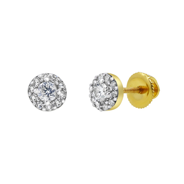 LuvMyJewelry Flow Flare Diamond 0.26 ct. tw. 14K Yellow Gold Earrings