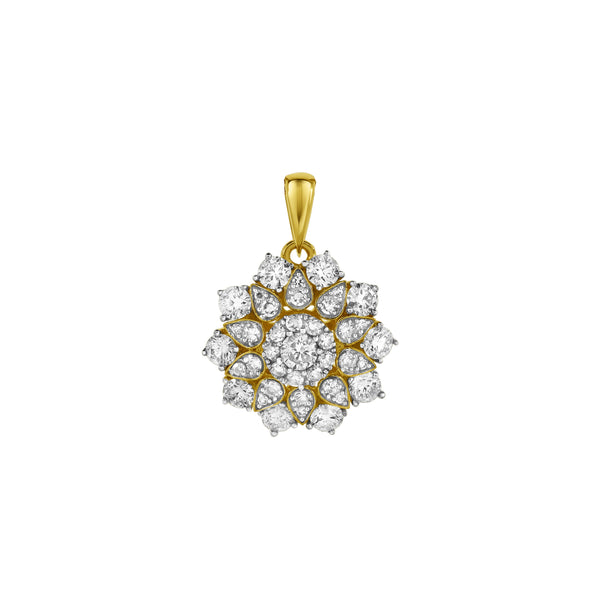 LuvMyJewelry Flower Of Life Diamond Pendant In 10K Yellow Gold