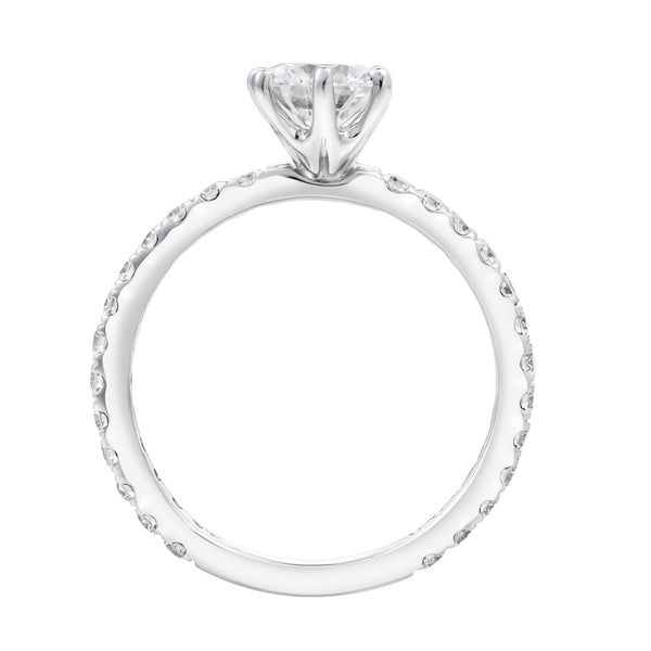 LuvMyJewelry Freya 14K White Gold Round Cut Lab Grown Diamond Solitaire Engagement Ring - 1.25 Ctw