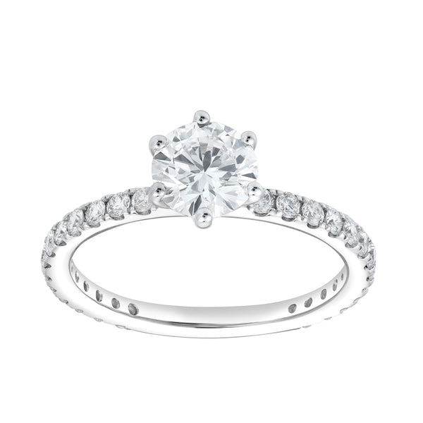 LuvMyJewelry Freya 14K White Gold Round Cut Lab Grown Diamond Solitaire Engagement Ring - 1.25 ctw