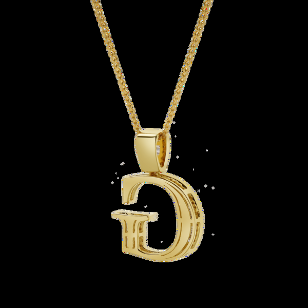 LuvMyJewelry G Initial Diamond Pendant 10K Yellow Gold - 0.64 Carats