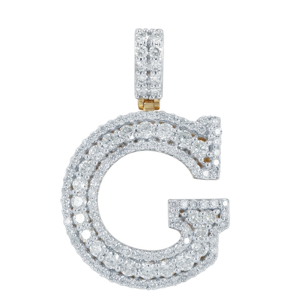 LuvMyJewelry G Initial Diamond Pendant 14K Yellow Gold - 2.37 Carats