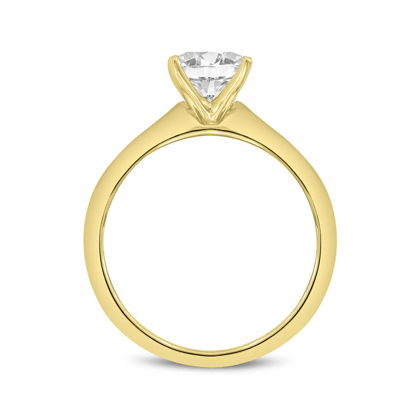 LuvMyJewelry Galina 14K Yellow Gold Princess Cut Lab Grown Diamond Engagement Ring - 1.6 Ct