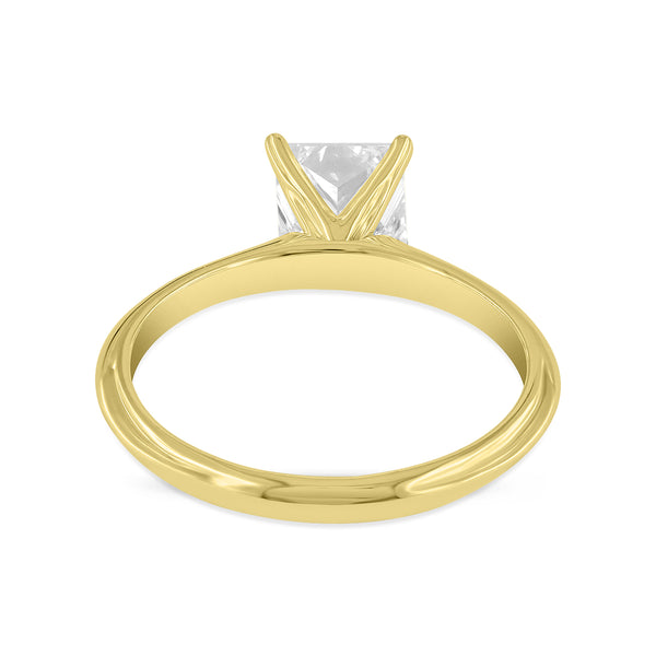 LuvMyJewelry Galina 14K Yellow Gold Princess Cut Lab Grown Diamond Engagement Ring - 1.6 Ct