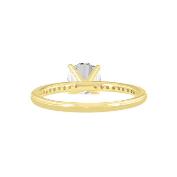 LuvMyJewelry Giselle 14K Yellow Gold Round Cut Lab Grown Round Diamond Engagement Ring - 1.19 Ct