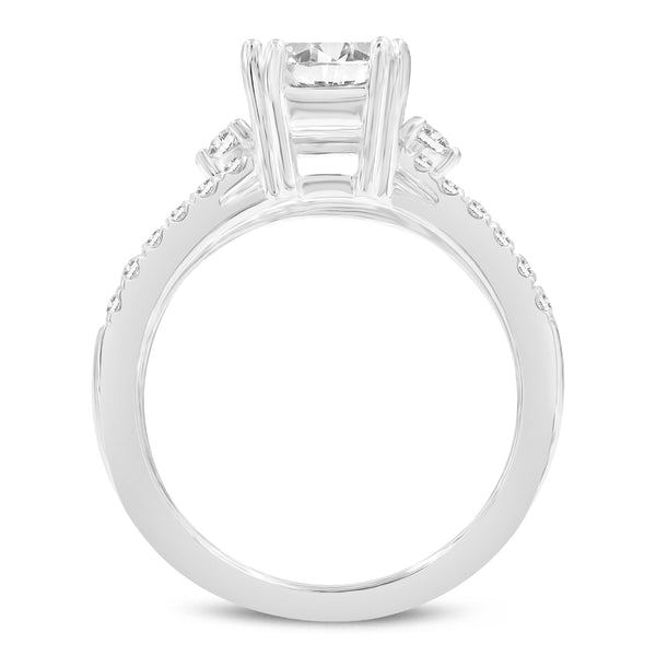 LuvMyJewelry Gohar 14K White Gold Emerald Cut Lab Grown Diamond Engagement Ring - 2 Ct
