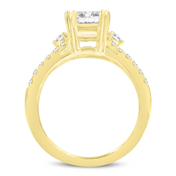 LuvMyJewelry Gohar 14K Yellow Gold Emerald Cut Lab Grown Diamond Engagement Ring - 2.04 Ct
