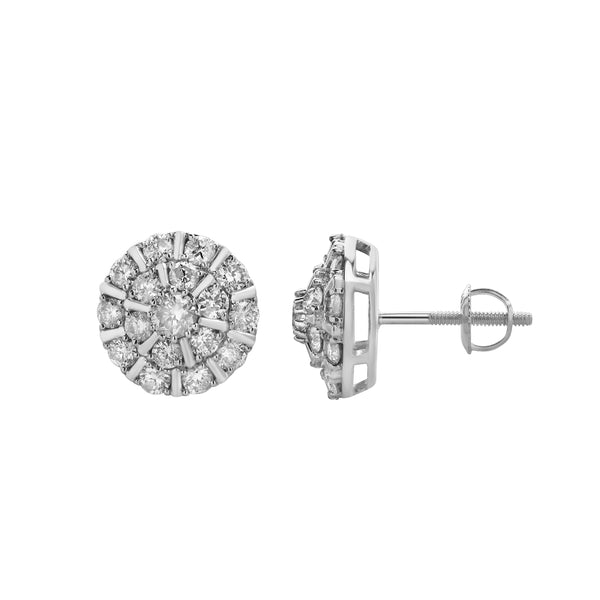 LuvMyJewelry Hadrianus 10K White Gold Diamond Unisex Earrings - 1.37 Cts